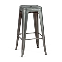 Taburete industrial Bistro 76 cm | Acero brillante apilable
