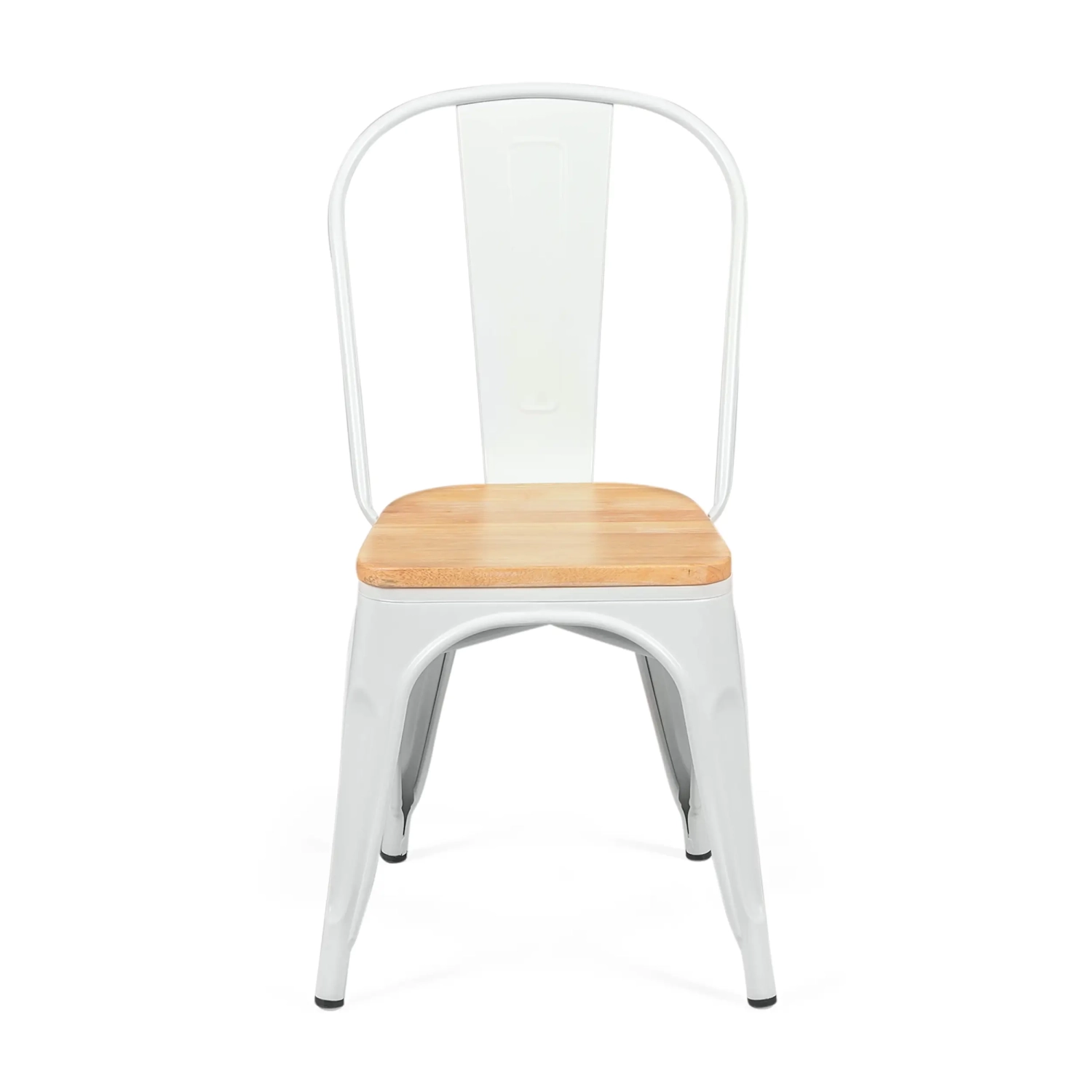 Silla Bistro apilable | Acero matte y madera maciza estilo industrial
