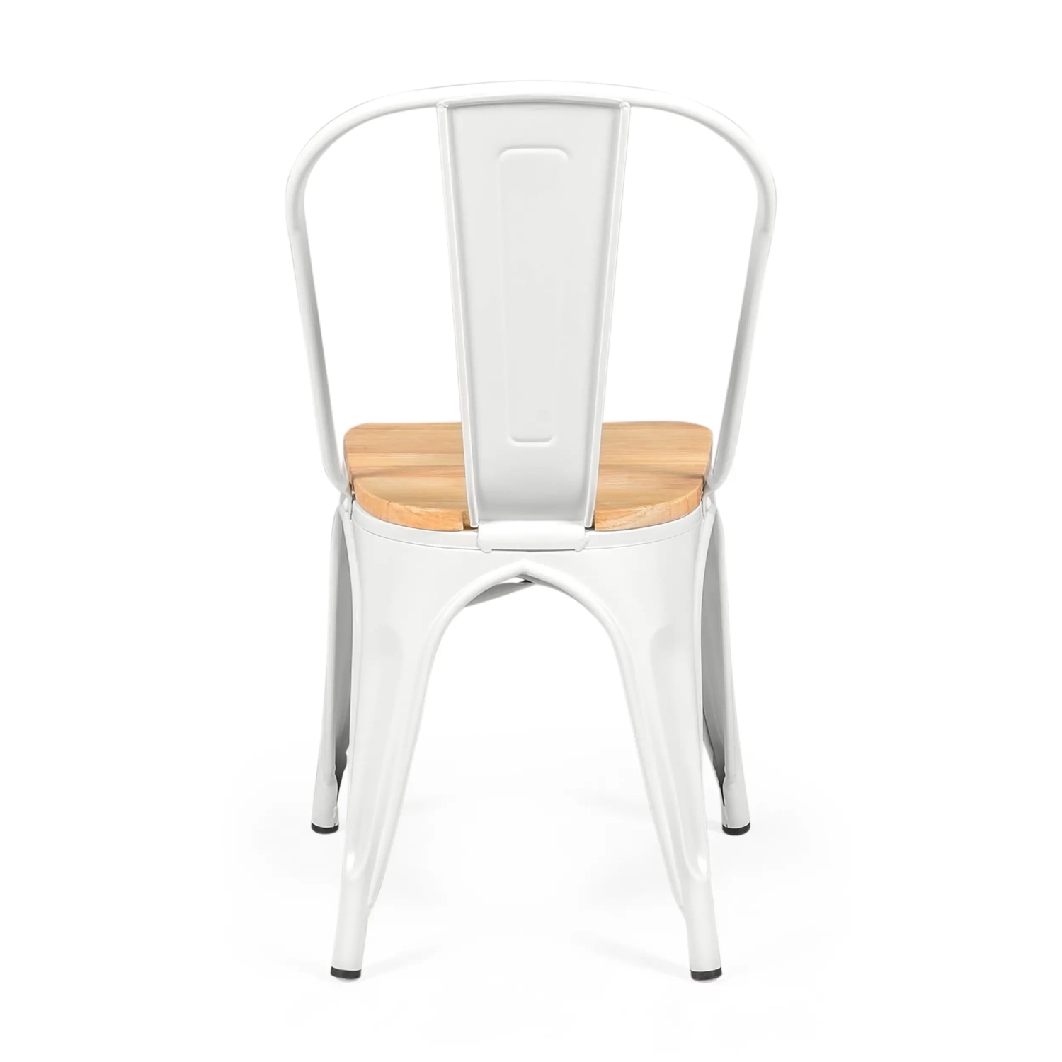 Sedia impilabile Bistro | Acciaio opaco e legno massiccio, stile industriale