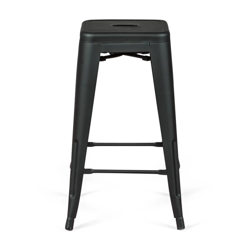 Barstoel industrieel Bistro 66 cm | staal stapelbaar glanzend of mat