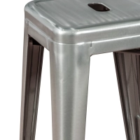 Tabouret industriel Bistro 66 cm | Acier empilable brillant ou mat