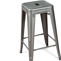 Barstoel industrieel Bistro 66 cm | staal stapelbaar glanzend of mat