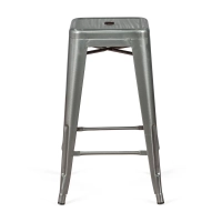 Stool industrial Bistro 66 cm | Steel stackable glossy or mat steel