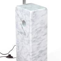 Lámpara Manhattan de acero y mármol Carrara | Iluminación de diseño moderno