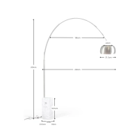 Lámpara Manhattan de acero y mármol Carrara | Iluminación de diseño moderno