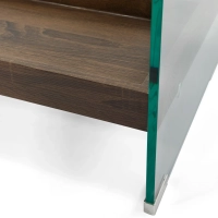 Sohvapöytä Potti : Karkaistua lasia ja puinen laatikko