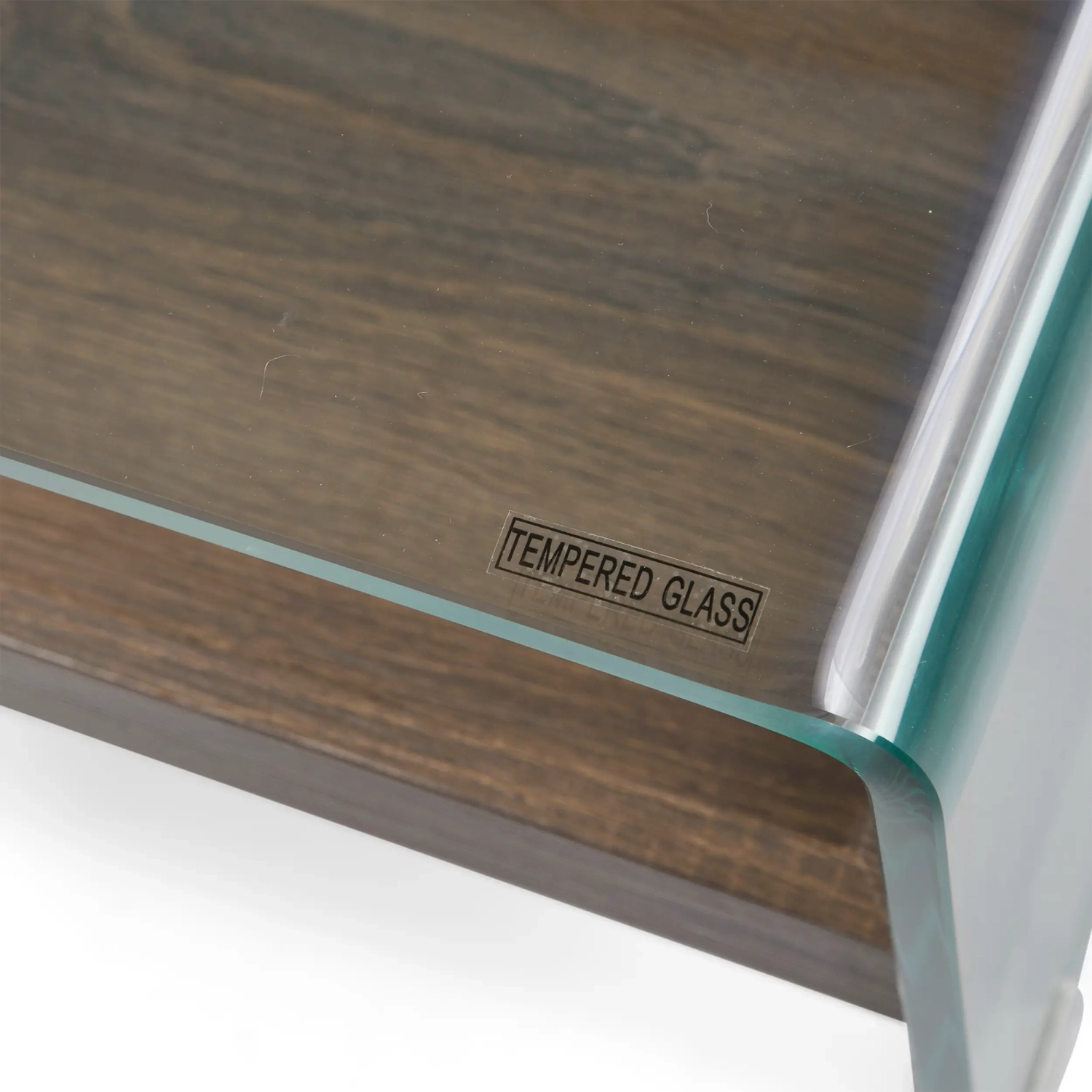 Tavolino Pot : Vetro temperato con cassetto in legno