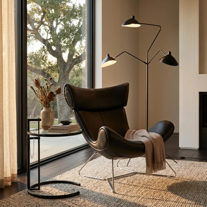 Emola Stoel in Italiaans leder : Moderne fauteuil in eersteklas design