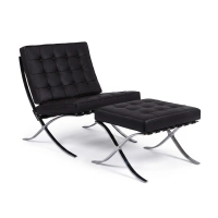 Inspiration Barcelona -tuoli ja keinonahkainen jalkatuki - MuebleDesign