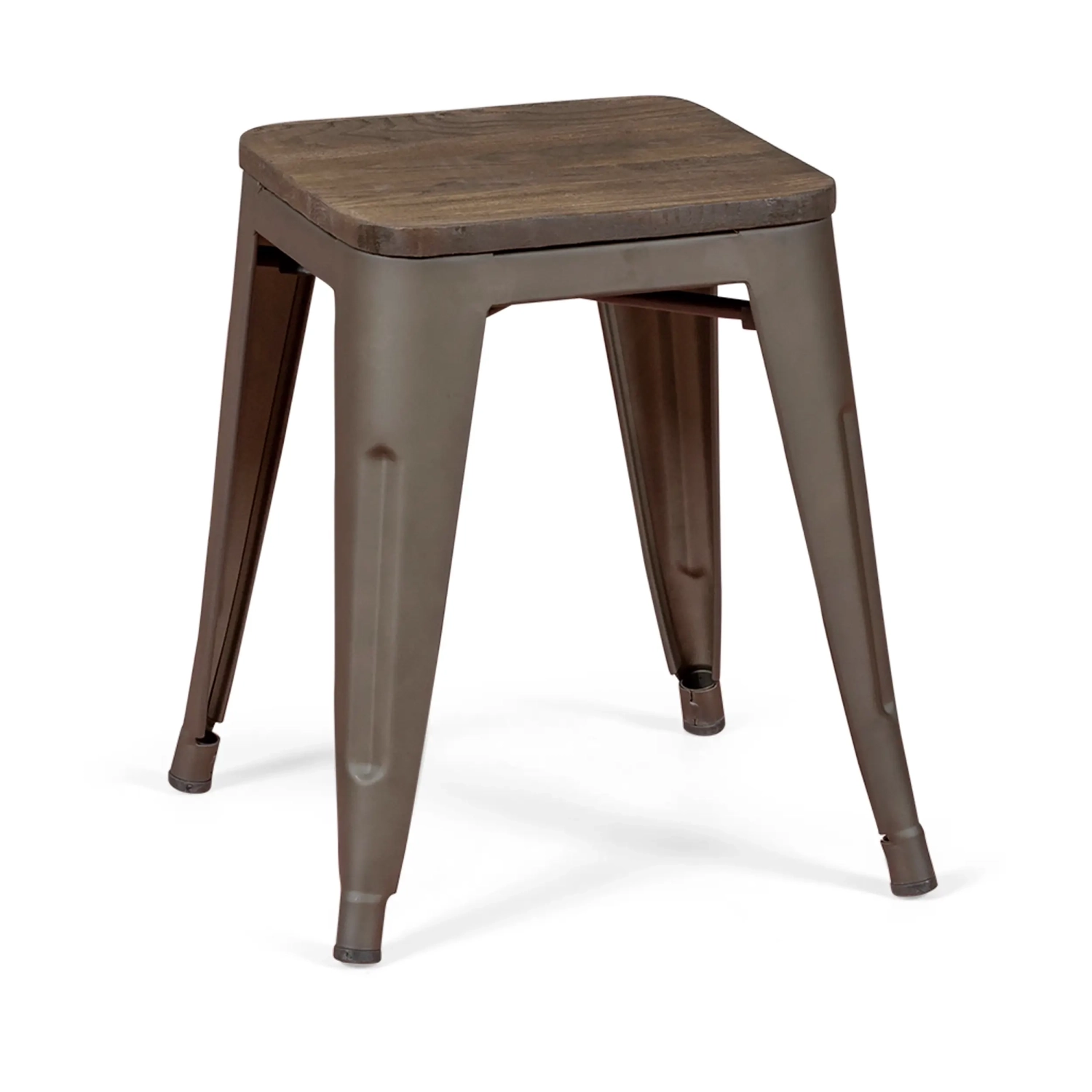 Matala teollisuusjakkara puupenkillä Bistro Antique