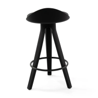 Sgabello Design Deco con sedile in faggio e similpelle