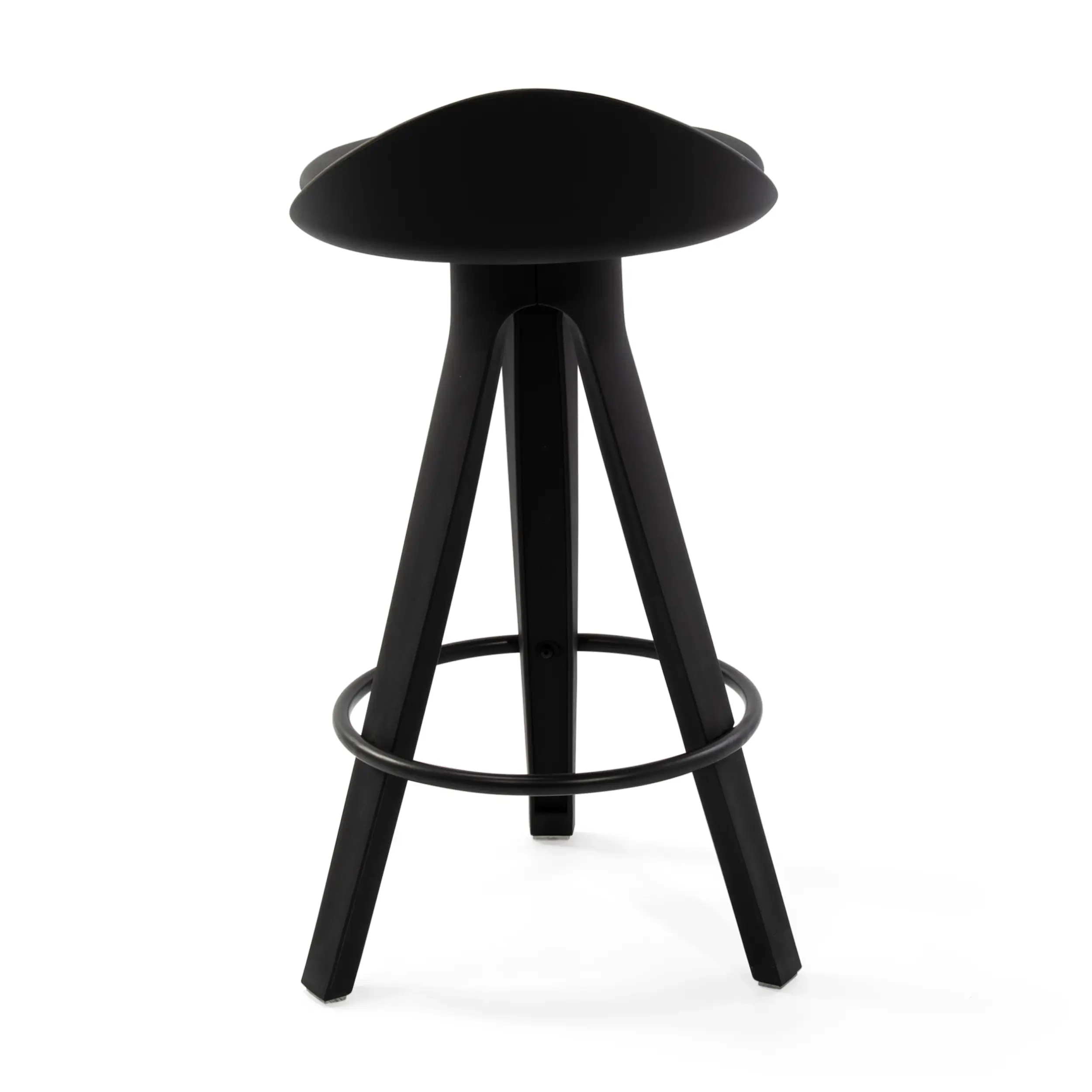 Barstoel Deco design met beuken en kunstlederen zitting