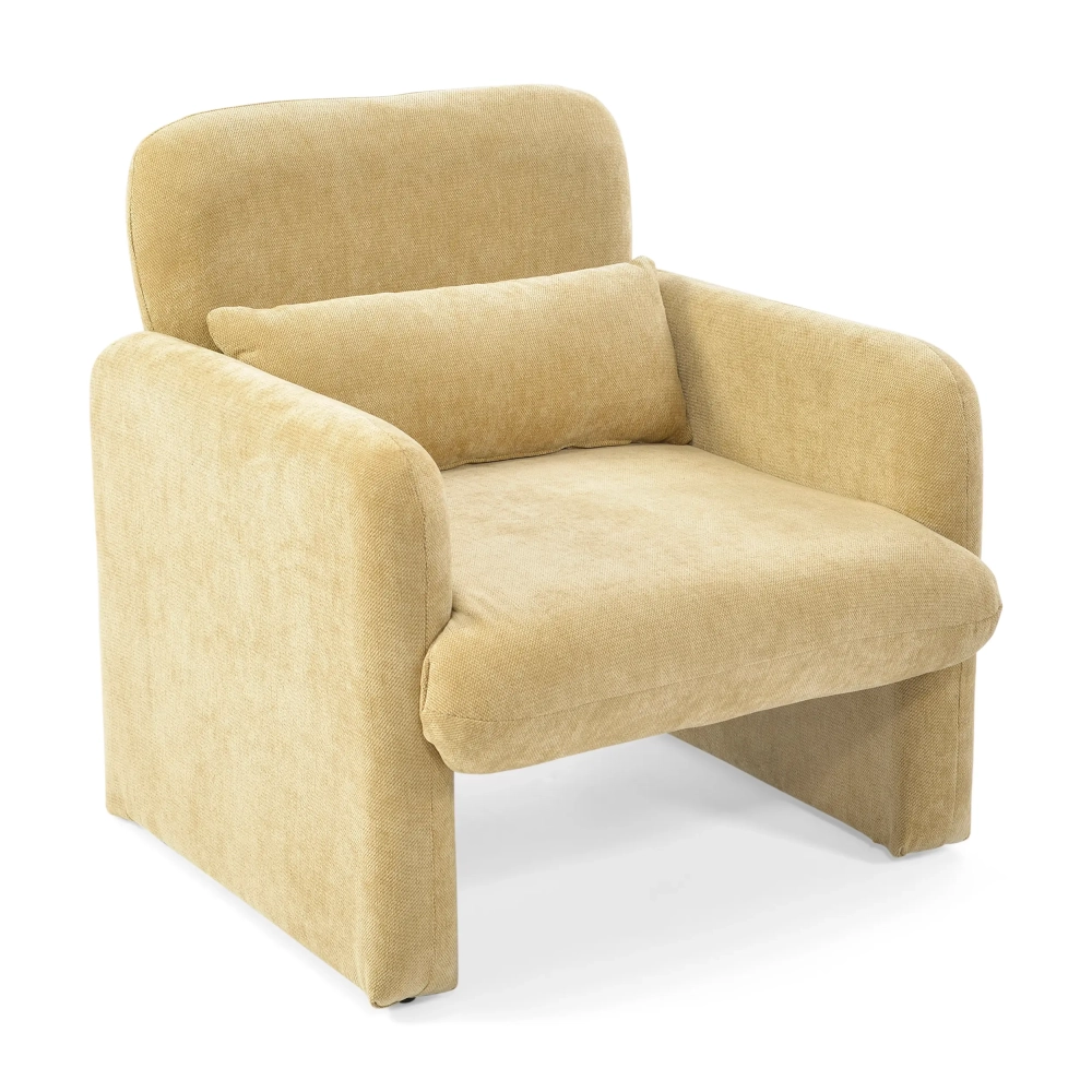 Cadeirão estofado minimalista Bristol estofado em espuma de alta densidade