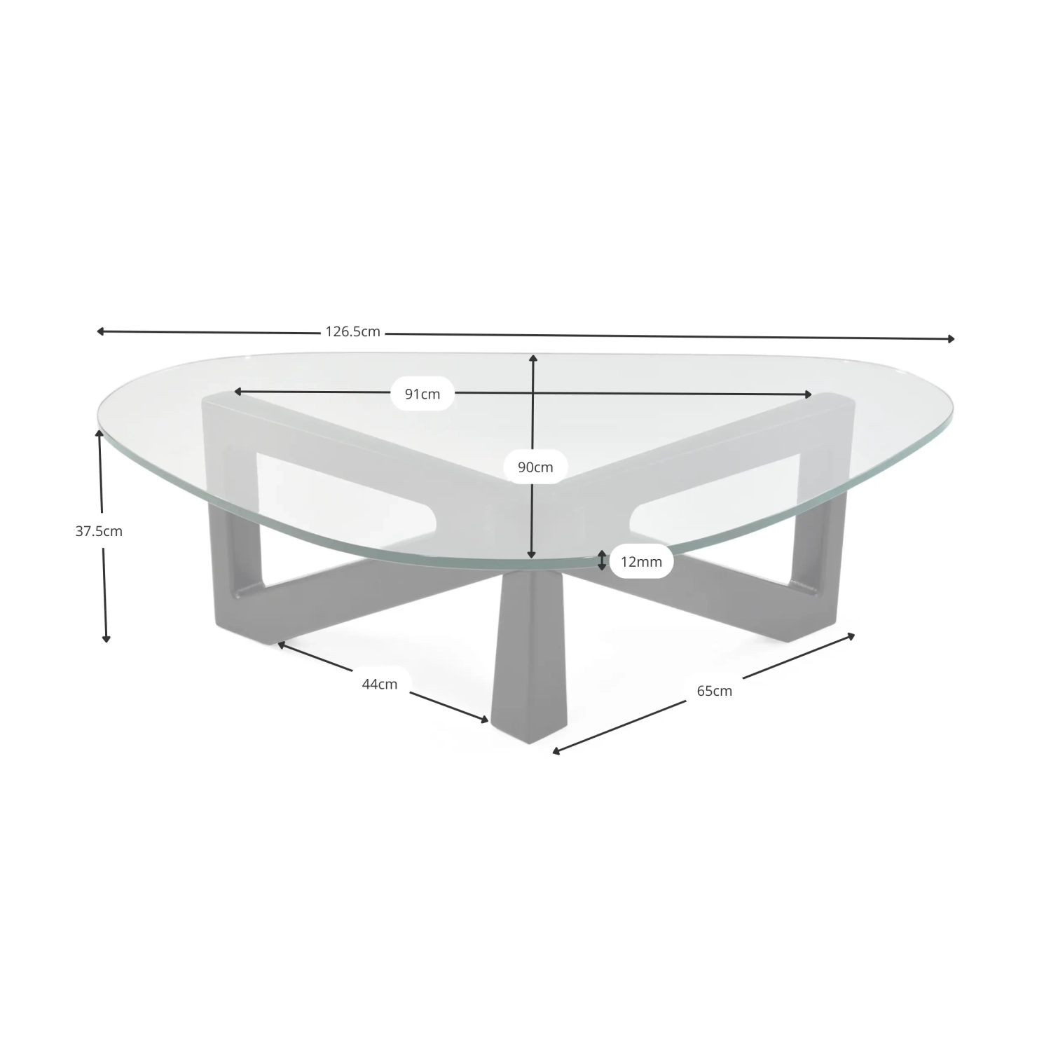 Mesa de centro de design em vidro temperado - Nodda