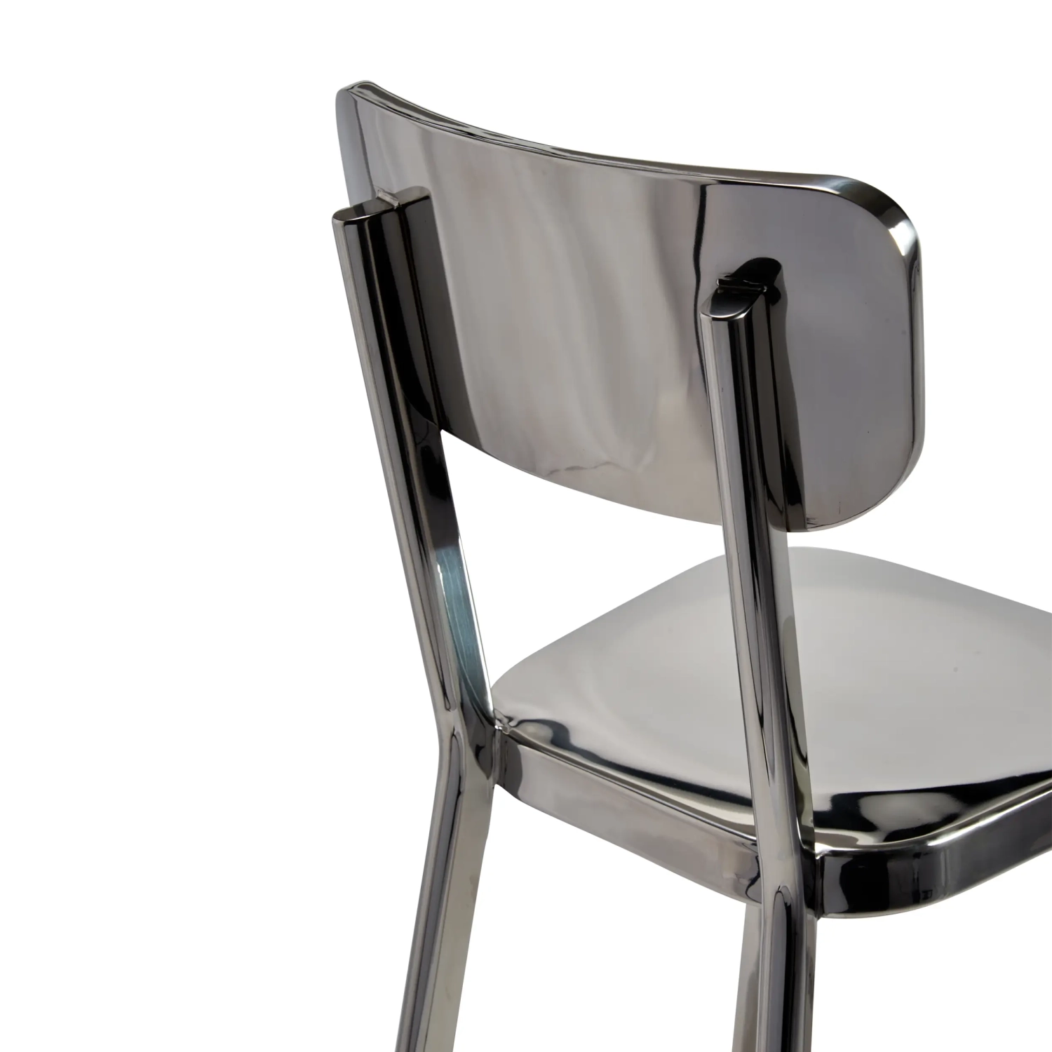 Taburete alto en acero inoxidable cromado - Delawere