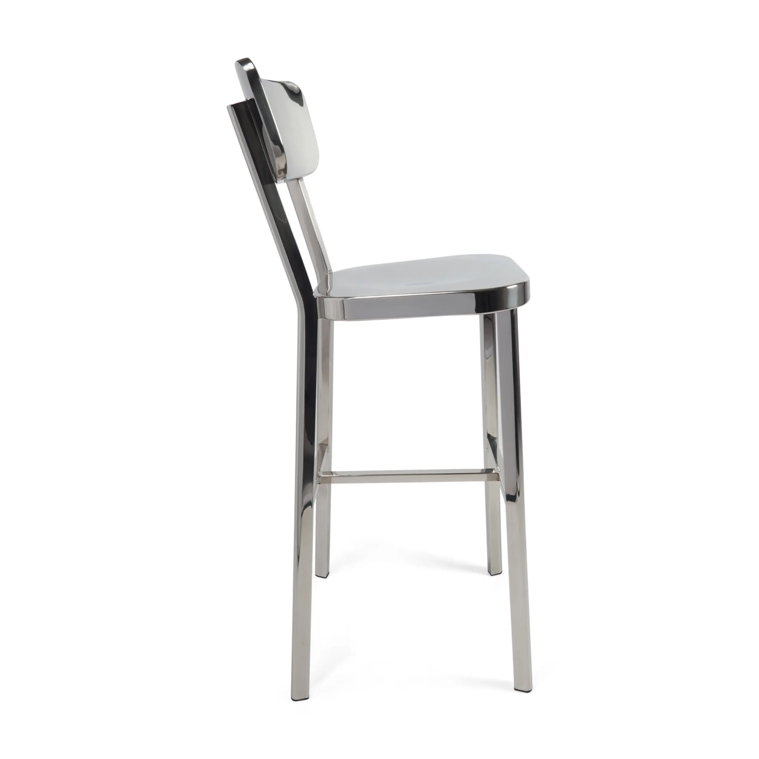 Sgabello acciaio inox cromato alto - Delawere