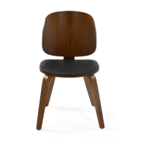 Chaise Scandinave Hut S en noyer avec siège de salle à manger rembourré