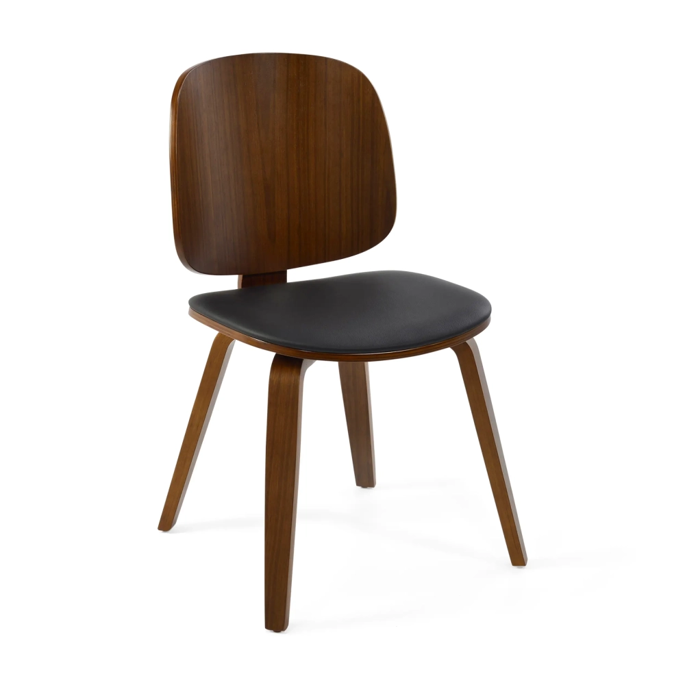 Sedia Scandinavo Hut S in noce con seduta da pranzo imbottita