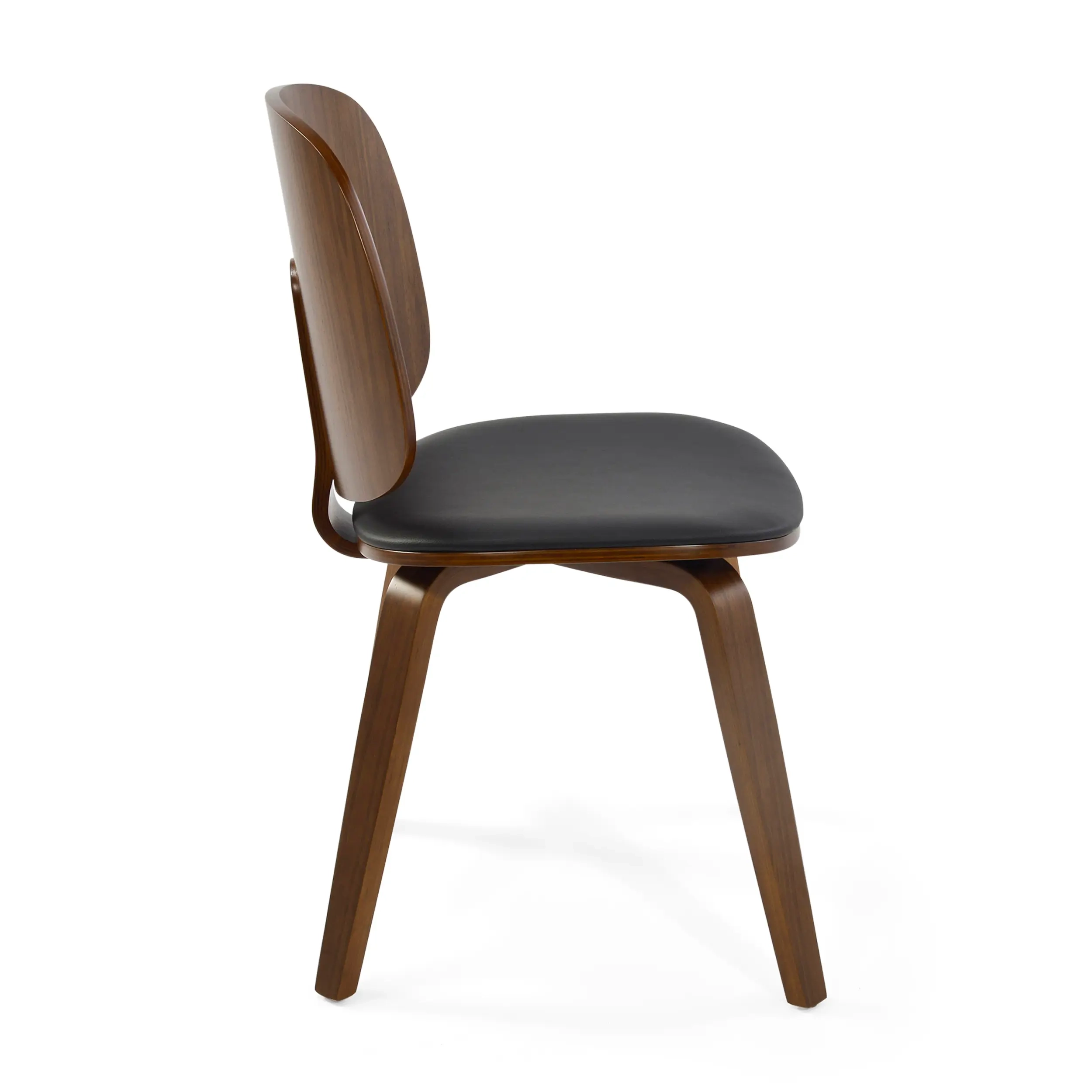 Sedia Scandinavo Hut S in noce con seduta da pranzo imbottita