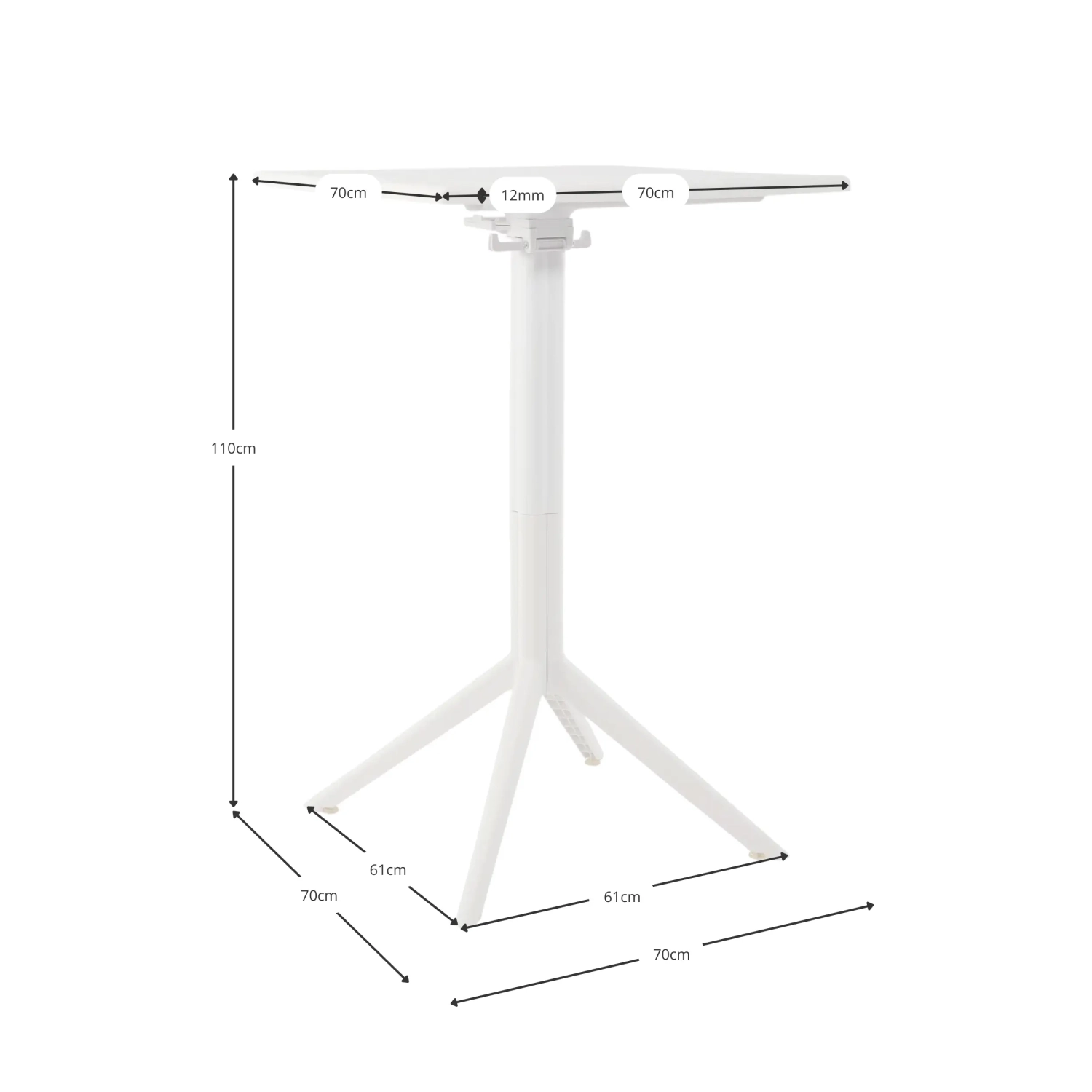 Tavolo alto pieghevole da esterno in plastica - Moises