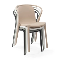 Stacking chair with armrests for indoor and outdoor use - Pierre
