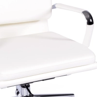 Chaise de bureau en cuir italien avec dossier haut - Design élégant
