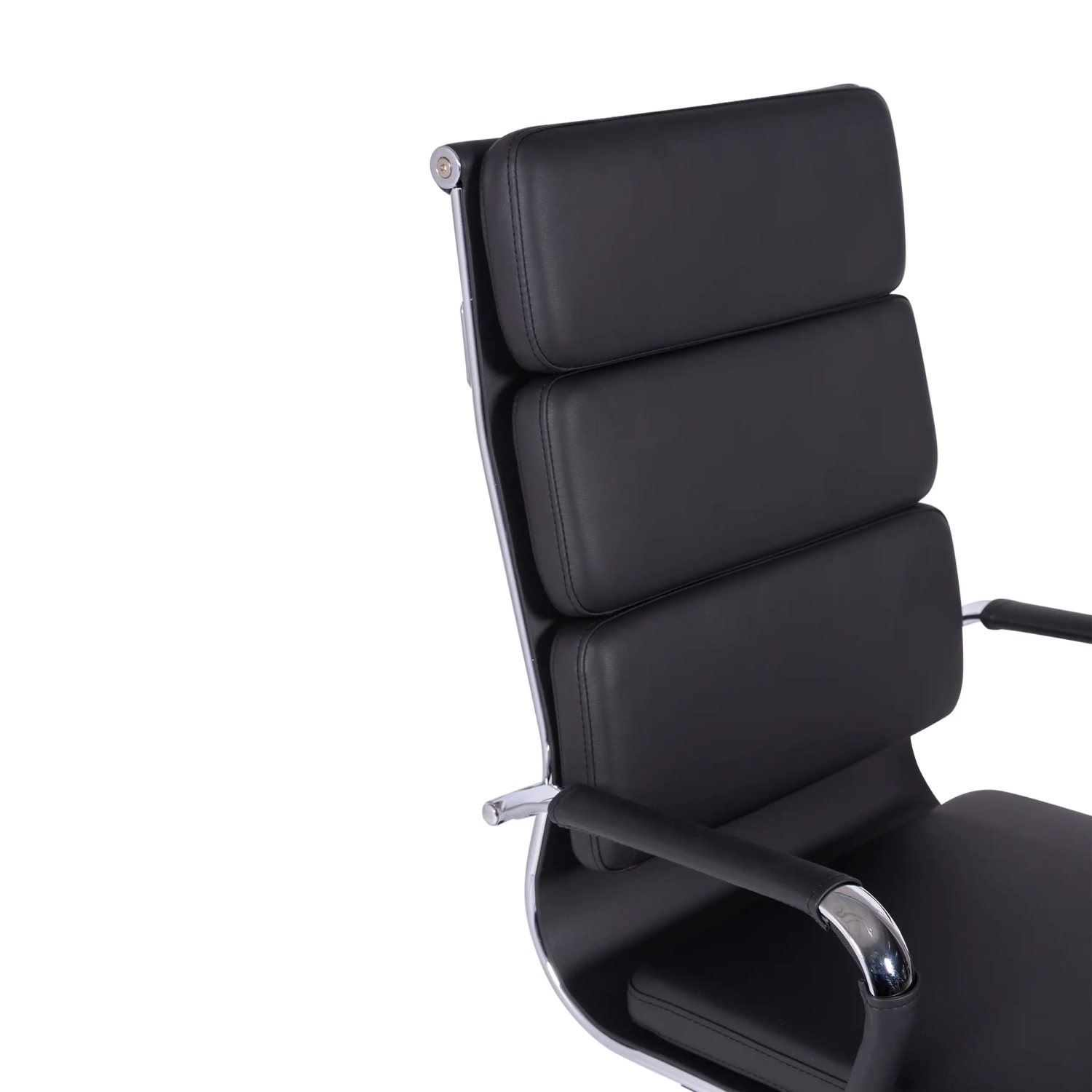 Chaise de bureau en cuir italien avec dossier haut - Design élégant