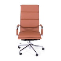 Chaise de bureau en cuir italien avec dossier haut - Design élégant