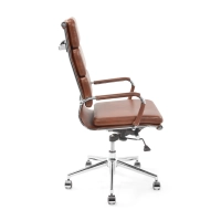 Bürostuhl aus italienischem Leder mit hoher Rückenlehne | Elegantes Design