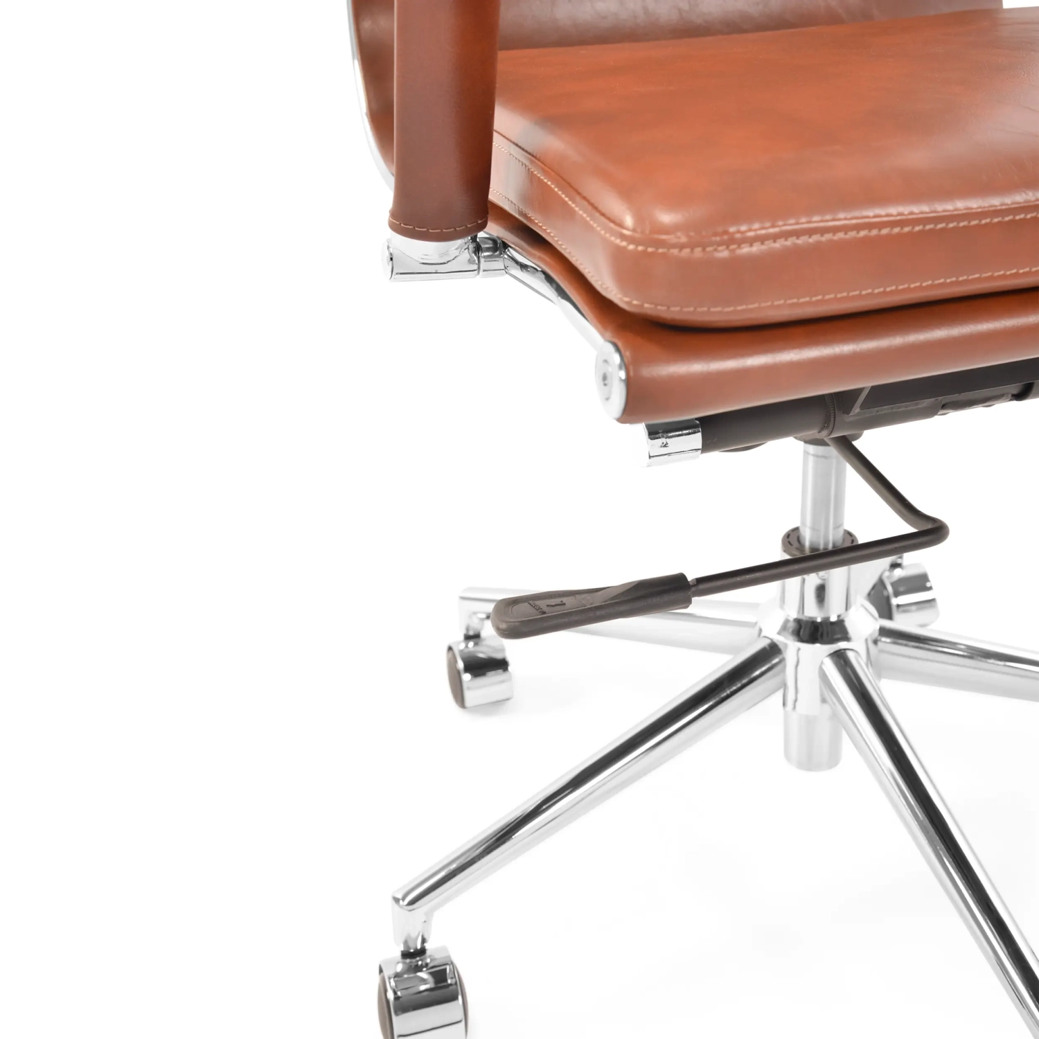 Bürostuhl aus italienischem Leder mit hoher Rückenlehne | Elegantes Design