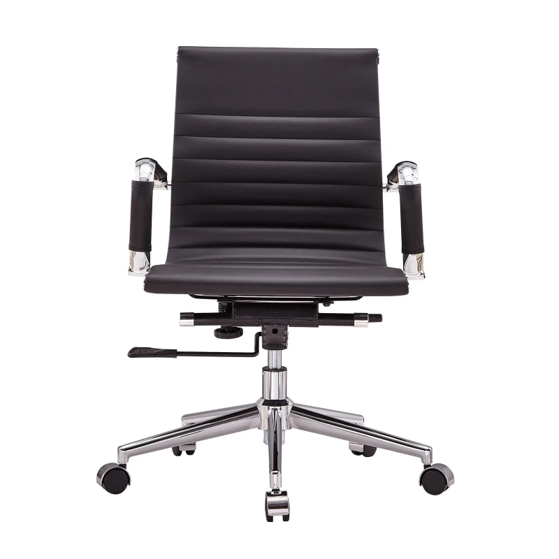Chaise de bureau en cuir italien à dossier bas Task | Style & Comfort