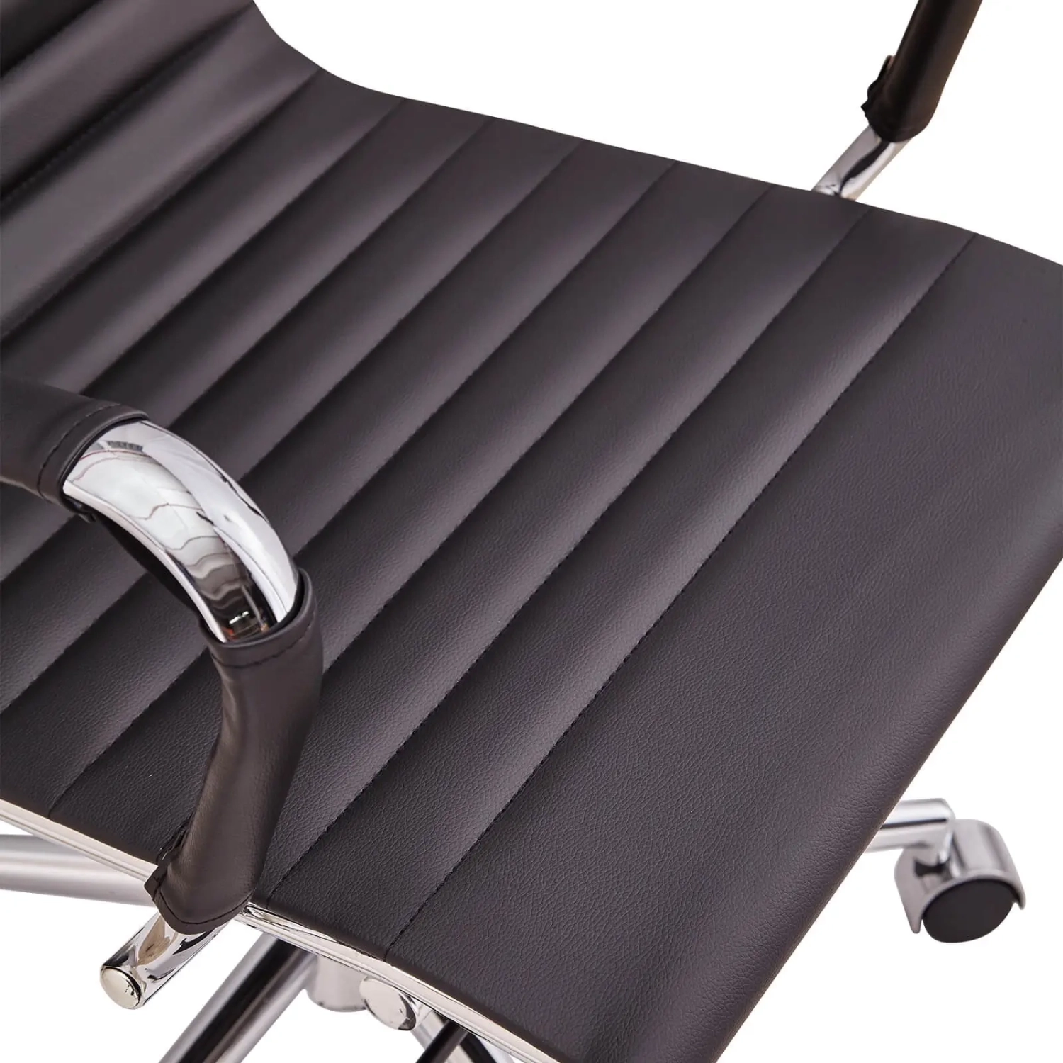 Chaise de bureau en cuir italien à dossier bas Task | Style & Comfort