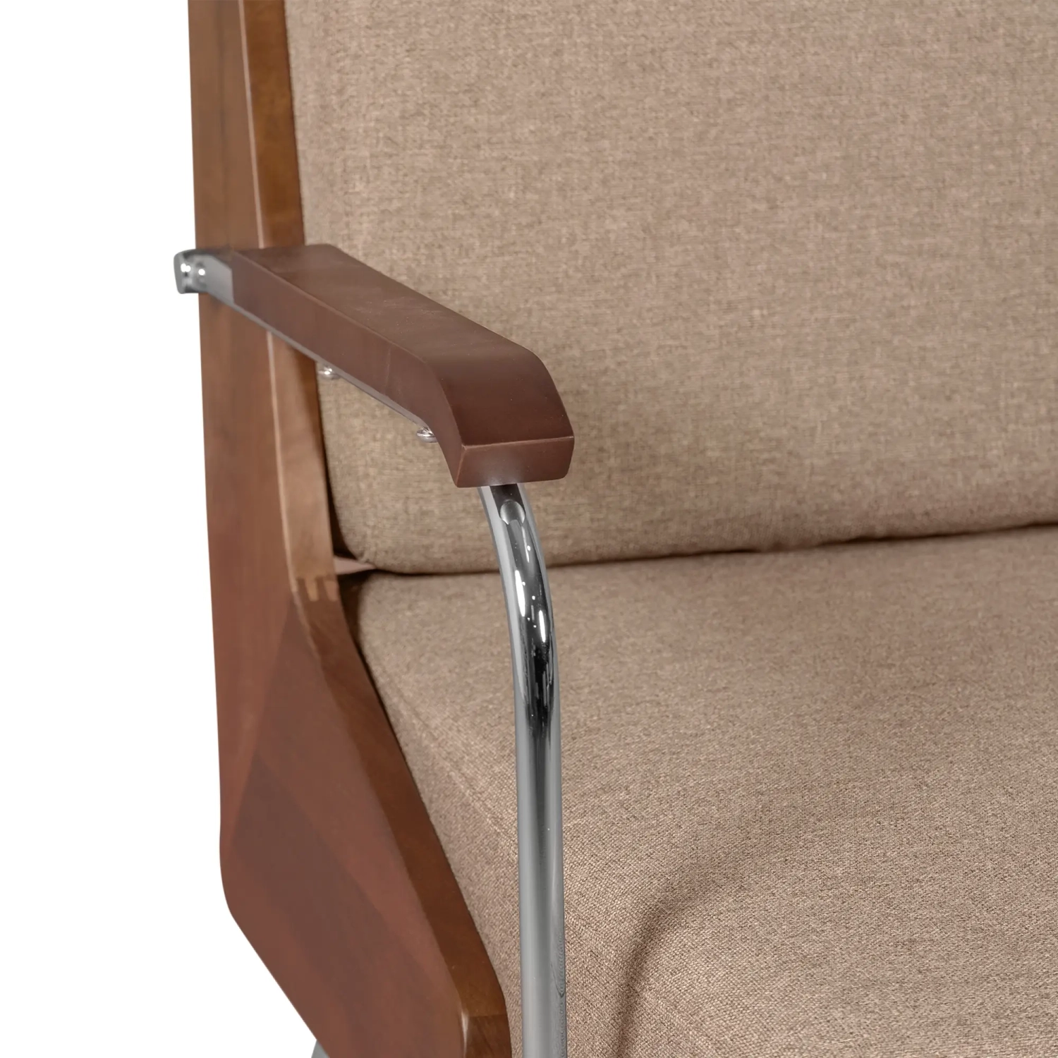 Sofá Industrial Daneu estofado em algodão-Sofás de madeira-Mueble Design