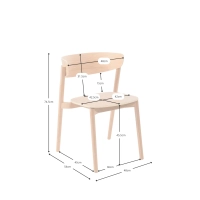 Silla de comedor de fresno natural Notorius | Diseño nórdico elegante