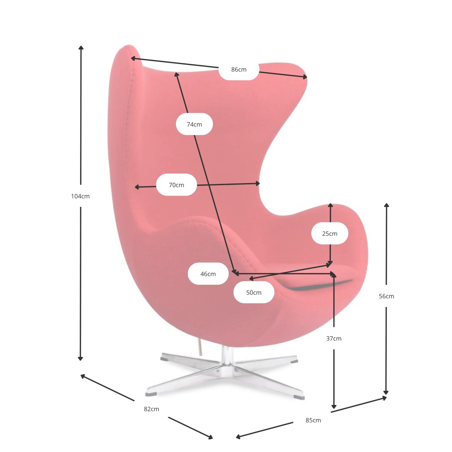 Ispirazione della poltrona Egg Chair - Poltrona moderna Premium - Design mobile