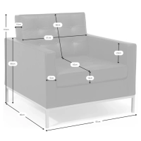 Sofa jednoosobowa Venice z prawdziwej skóry | Florence Wzornictwo inspirowane Knoll