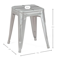 Stool Metallic Bistro 45 cm | Industrial Style Stackable