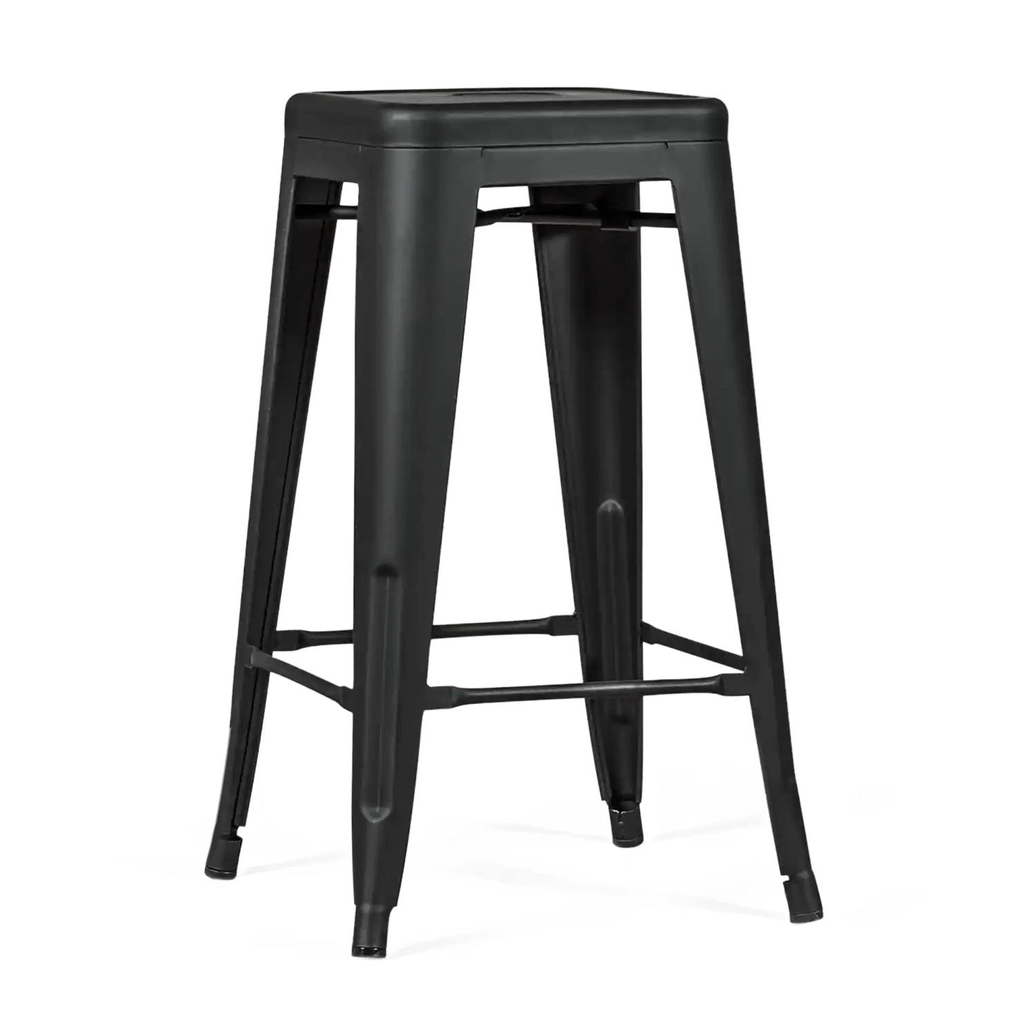 Stool industrial Bistro 66 cm | Steel stackable glossy or mat steel