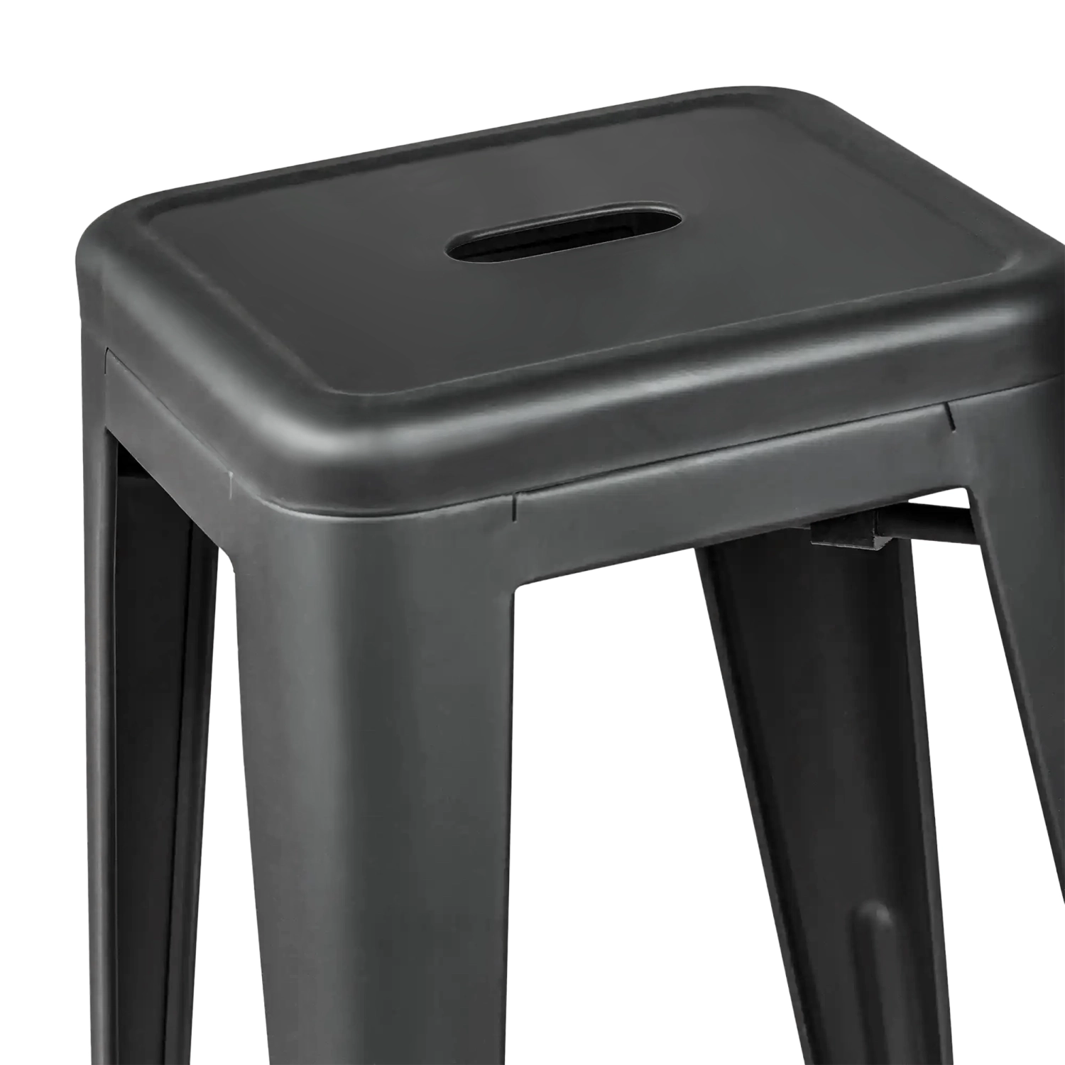 Sgabello Bistro industriale 66 cm | Acciaio impilabile lucido o opaco