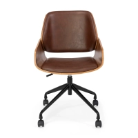 Cleveland Retro-Bürostuhl aus Kunstleder | Verstellbares Vintage-Design