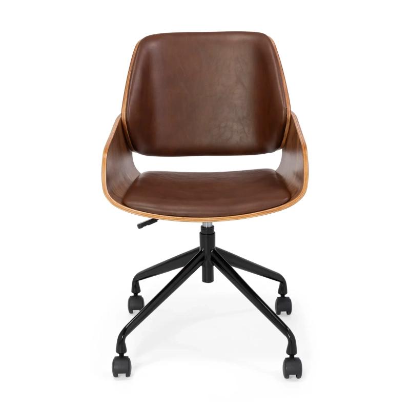 Silla de oficina Cleveland Retro de imitación de cuero | Diseño vintage ajustable