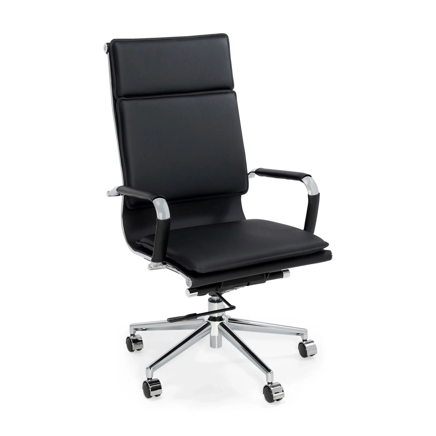 Studio kontorsstol med hög rygg | Ergonomisk kontorsstol i konstläder