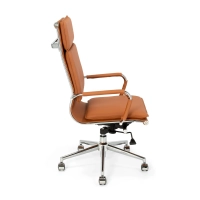 Cadeira de escritório Studio com encosto alto | Cadeira de escritório ergonómica em couro sintético