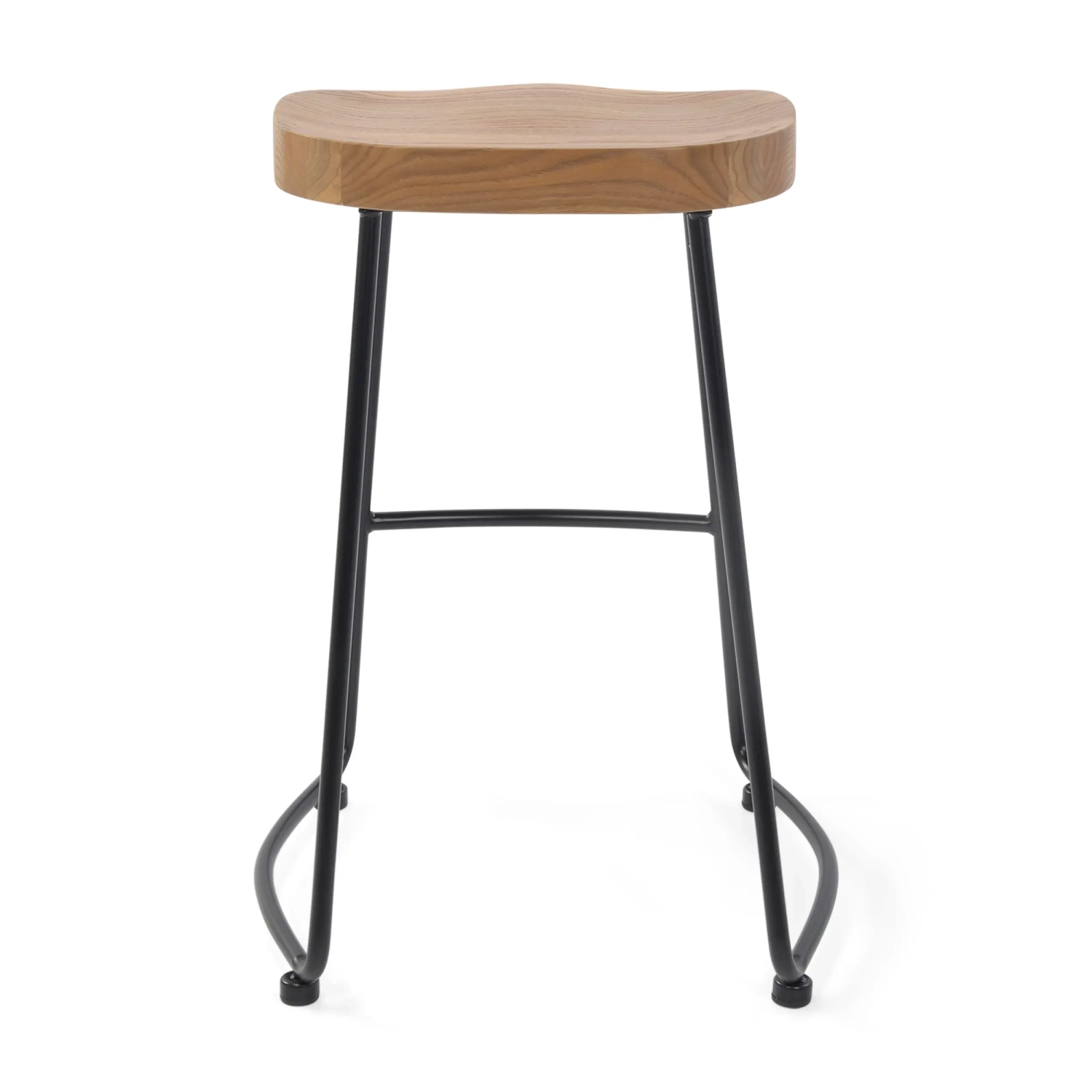 Portland industriële barkruk 66 cm | Massief iepenhout en staal