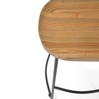 Portland industriell barstol 66 cm | Massivt almträ och stål