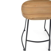 Portland Industrial Barhocker 66 cm | Massives Ulmenholz & Stahl