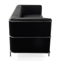 Torino 3-Seater Italian Leather Sofa | Stainless Steel Frame