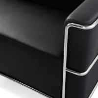 Torino 3-Seater Italian Leather Sofa | Stainless Steel Frame