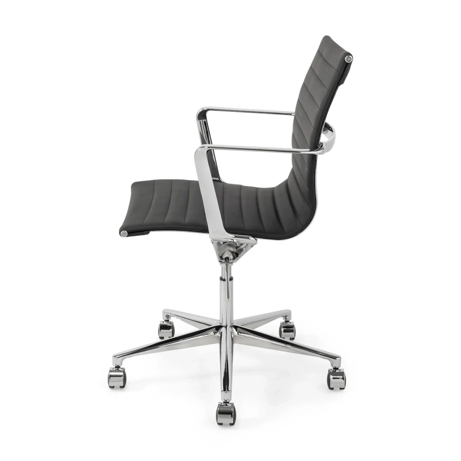 Silla de oficina de cuero con respaldo bajo Task Executive | Silla de oficina de gama alta