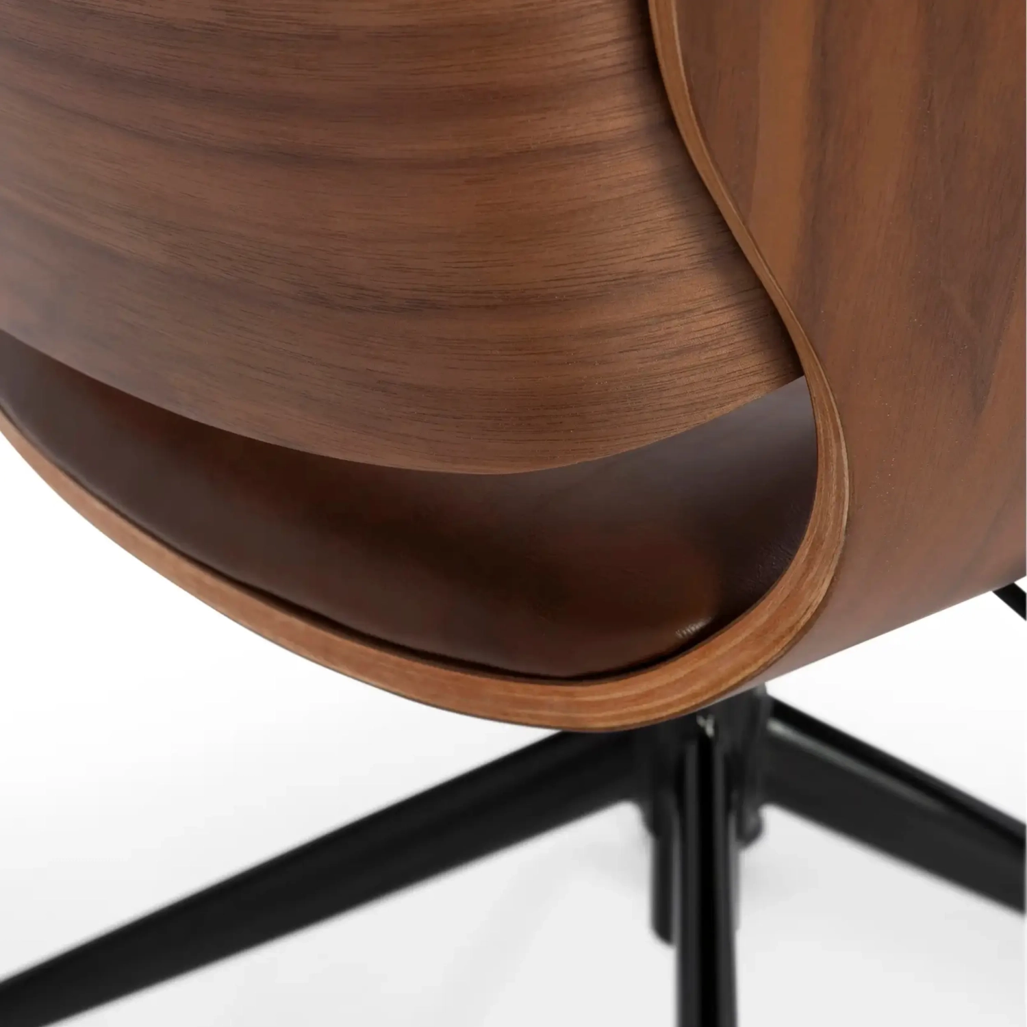 Sedia da ufficio Cleveland in ecopelle stile retrò | Design vintage regolabile